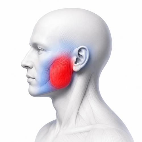 Mâchoire et muscles masséters